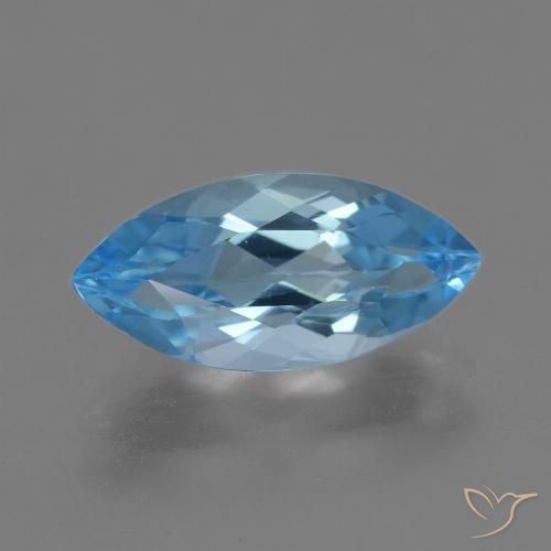 4.02ct Natural Azul Suizo Topacio, Marquesa, VVS