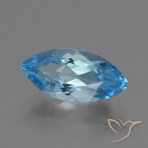 Topacio Azul Suizo natural de 4.02 ct, Marquesa, VVS