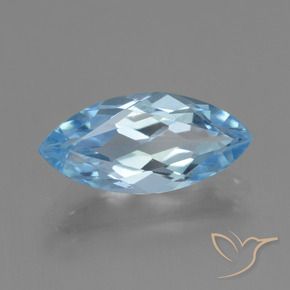 Topacio Azul Cielo natural de 3.59 ct, Marquesa, VVS