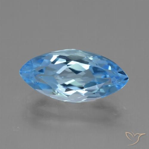 3.98ct Natural Azul Suizo Topacio, Marquesa, VVS