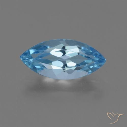 3.70ct Natural Azul Suizo Topacio, Marquesa, VVS-VS