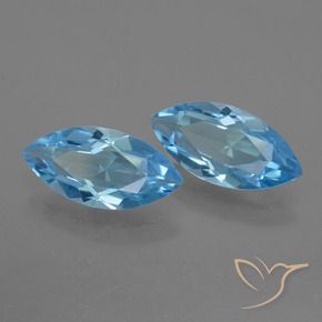 Gemas de Topacio Azul Suizo natural de 6.72 ct, Marquesa, VS
