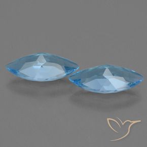Gemas de Topacio Azul Suizo natural de 6.72 ct, Marquesa, VS