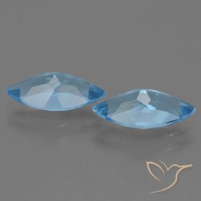 Gemas de Topacio Azul Suizo natural de 7.47 ct, Marquesa, VS