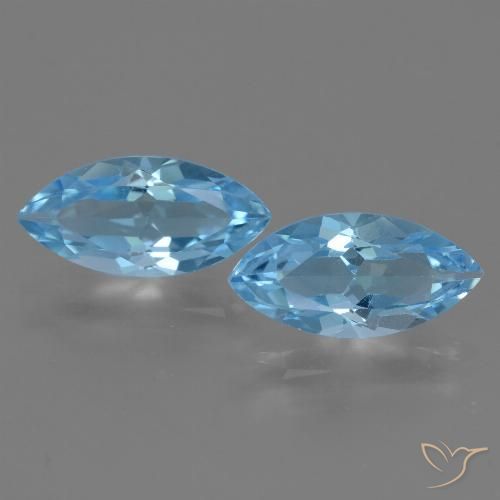7.14ctw Natural Azul Cielo Topacio, Marquesa, VVS-VS
