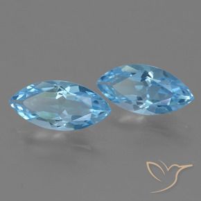 Gemas de Topacio Azul Cielo natural de 7.14 ct, Marquesa, VVS-VS