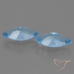 Gemas de Topacio Azul Cielo natural de 7.14 ct, Marquesa, VVS-VS