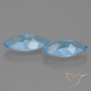 Gemas de Topacio Azul Suizo natural de 7.26 ct, Marquesa, VS