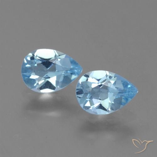 1.65ctw Natural Azul Suizo Topacio, En forma de pera, VS