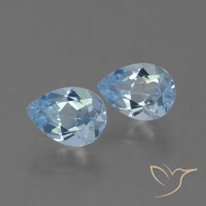 Gemas de Topacio Azul Cielo natural de 1.68 ct, En forma de pera, VVS-VS