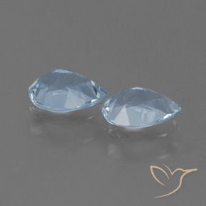 Gemas de Topacio Azul Cielo natural de 1.68 ct, En forma de pera, VVS-VS