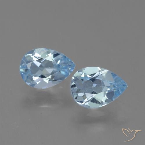 1.62ctw Natural Azul Cielo Topacio, En forma de pera, VS
