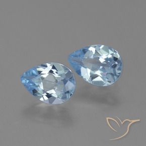 Gemas de Topacio Azul Cielo natural de 1.62 ct, En forma de pera, VS
