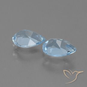 Gemas de Topacio Azul Cielo natural de 1.62 ct, En forma de pera, VS