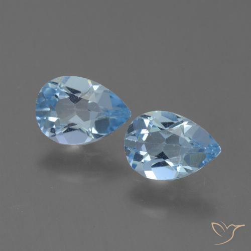 1.49ctw Natural Azul Suizo Topacio, En forma de pera, VS