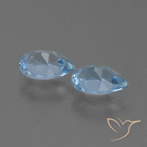Gemas de Topacio Azul Suizo natural de 1.49 ct, En forma de pera, VS