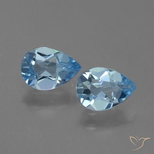 1.57ctw Natural Azul Cielo Topacio, En forma de pera, VS