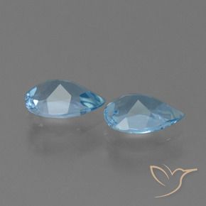 Gemas de Topacio Azul Cielo natural de 1.57 ct, En forma de pera, VS