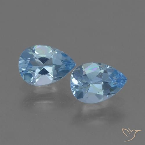 1.62ctw Natural Azul Cielo Topacio, En forma de pera, VS