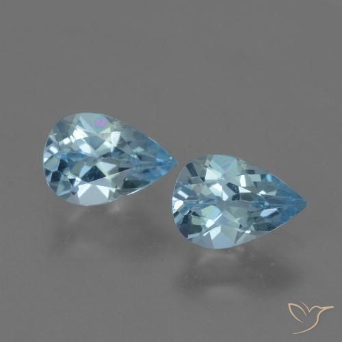 1.57ctw Natural Azul Suizo Topacio, En forma de pera, VS