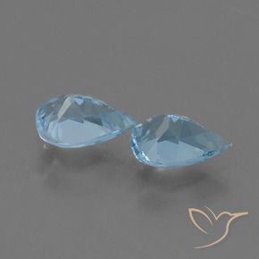 Gemas de Topacio Azul Suizo natural de 1.57 ct, En forma de pera, VS