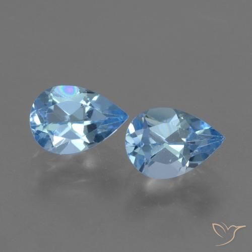 1.77ctw Natural Azul Suizo Topacio, En forma de pera, VVS-VS
