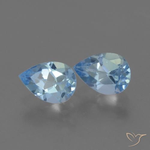 Gemas de Topacio Azul Suizo natural de 1.77 ct, En forma de pera, VVS-VS