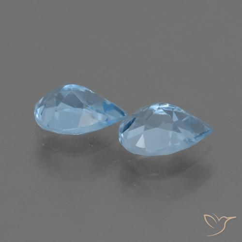 Gemas de Topacio Azul Suizo natural de 1.77 ct, En forma de pera, VVS-VS