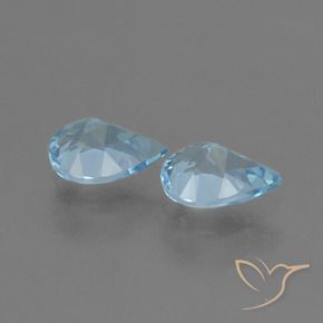 Gemas de Topacio Azul Cielo natural de 1.47 ct, En forma de pera, VS