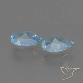 Gemas de Topacio Azul Suizo natural de 1.54 ct, En forma de pera, VVS-VS