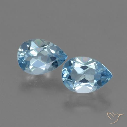 1.80ctw Natural Azul Suizo Topacio, En forma de pera, VS