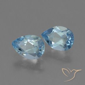 Gemas de Topacio Azul Suizo natural de 1.80 ct, En forma de pera, VS