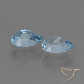 Gemas de Topacio Azul Suizo natural de 1.80 ct, En forma de pera, VS