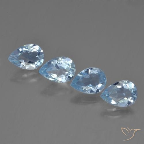 3.49ctw Natural Azul Suizo Topacio, En forma de pera, VVS-VS