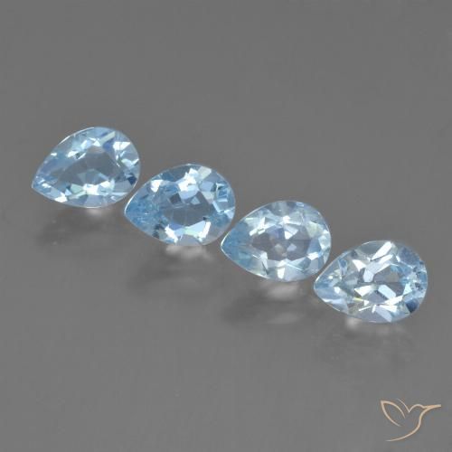 3.85ctw Natural Azul Cielo Topacio, En forma de pera, VVS-VS