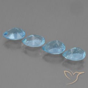 Gemas de Topacio Azul Cielo natural de 3.67 ct, En forma de pera, VVS-VS