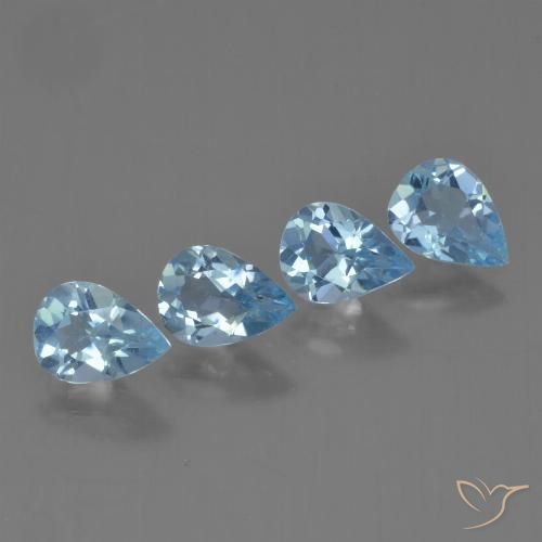 Gemas de Topacio Azul Suizo natural de 2.88 ct, En forma de pera, VVS-VS
