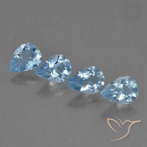 Gemas de Topacio Azul Suizo natural de 2.88 ct, En forma de pera, VVS-VS