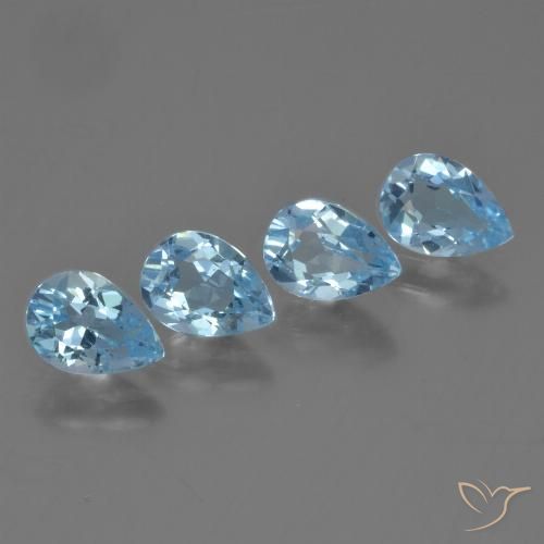 3.36ctw Natural Azul Suizo Topacio, En forma de pera, VVS-VS