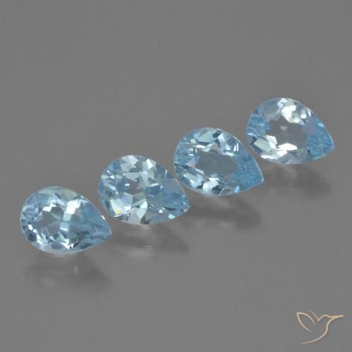 3.29ctw Natural Azul Cielo Topacio, En forma de pera, VVS-VS, Photo A