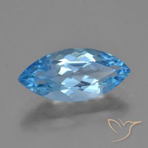 Topacio Azul Suizo natural de 3.63 ct, Marquesa, VVS