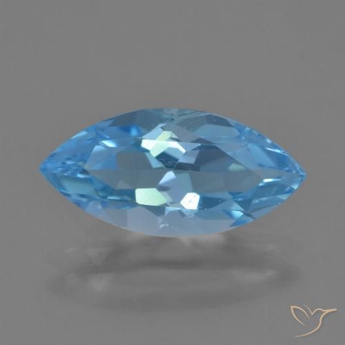 3.60ct Natural Azul Suizo Topacio, Marquesa, VVS