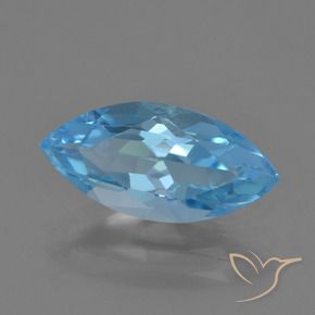 Topacio Azul Suizo natural de 3.60 ct, Marquesa, VVS
