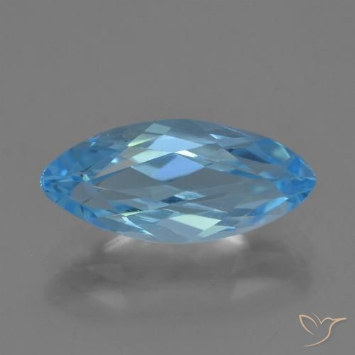 3.92ct Natural Azul Suizo Topacio, Marquesa, VVS