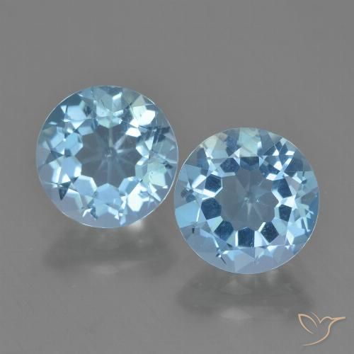 4.44ctw Natural Azul Cielo Topacio, Redondo, VVS-VS