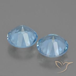 Gemas de Topacio Azul Cielo natural de 4.44 ct, Redondo, VVS-VS