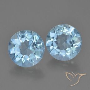 Gemas de Topacio Azul Cielo natural de 4.70 ct, Redondo, VVS-VS