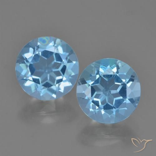 4.72ctw Natural Azul Cielo Topacio, Redondo, VVS-VS