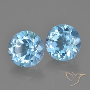 Gemas de Topacio Azul Suizo natural de 4.72 ct, Redondo, VS