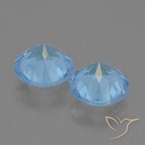 Gemas de Topacio Azul Suizo natural de 4.72 ct, Redondo, VS